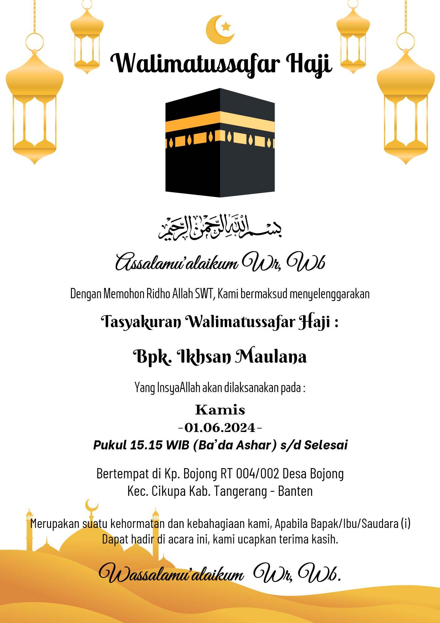 Undangan Walimatussafar Umroh