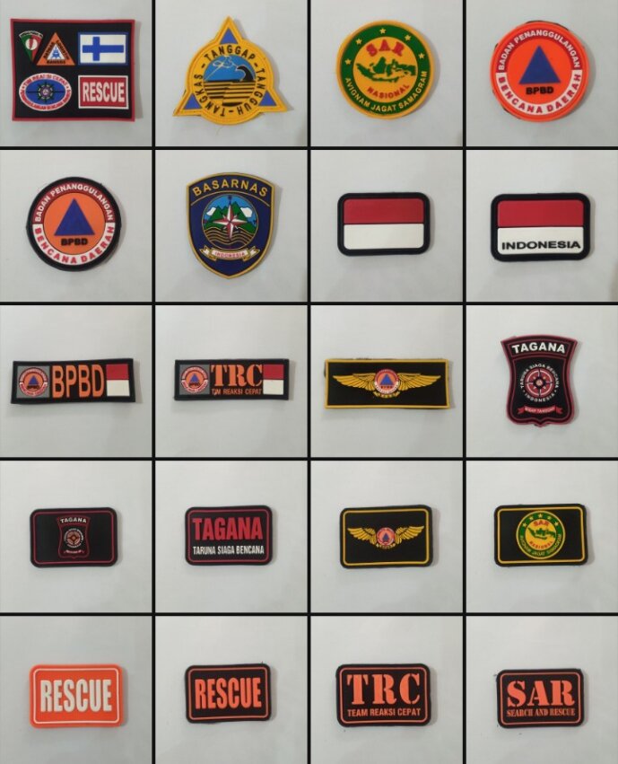 rubber patch atribut perlengkapan tim sar bpbd rescue aksesoris ...
