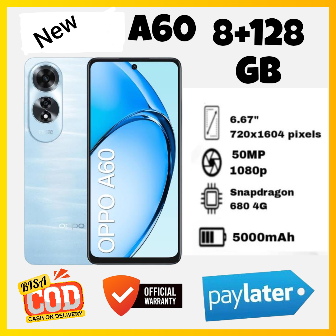 Oppo A60 NFC RAM 8 + 128 GB (IMEI listed) 1 year official warranty Harga  1,395,000 Ringgit*Penghantaran Percuma