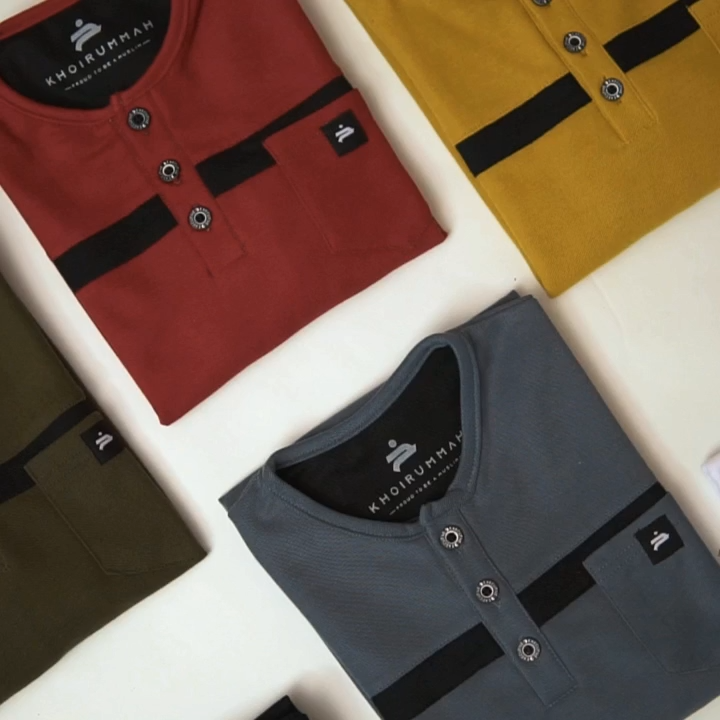 KHOIRUMMAH Koko Kurta Umair Couple | Baju Muslim Pria Ayah Dan Anak | Koko Kaos Polos | Kurta Pakistan Lengan 3/4 | All Variasi