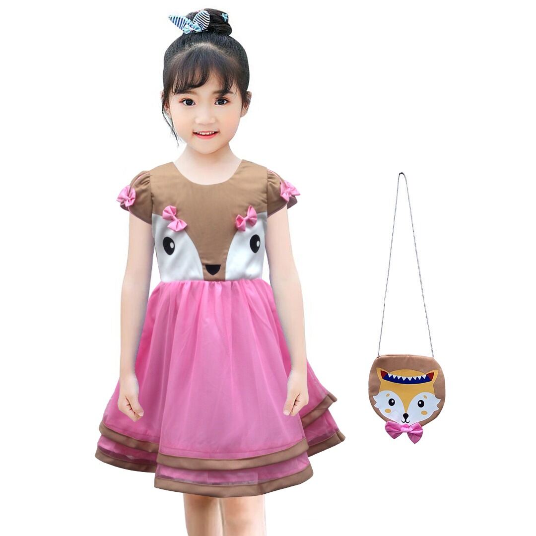 Two Mix Dress Anak Perempuan Bahan