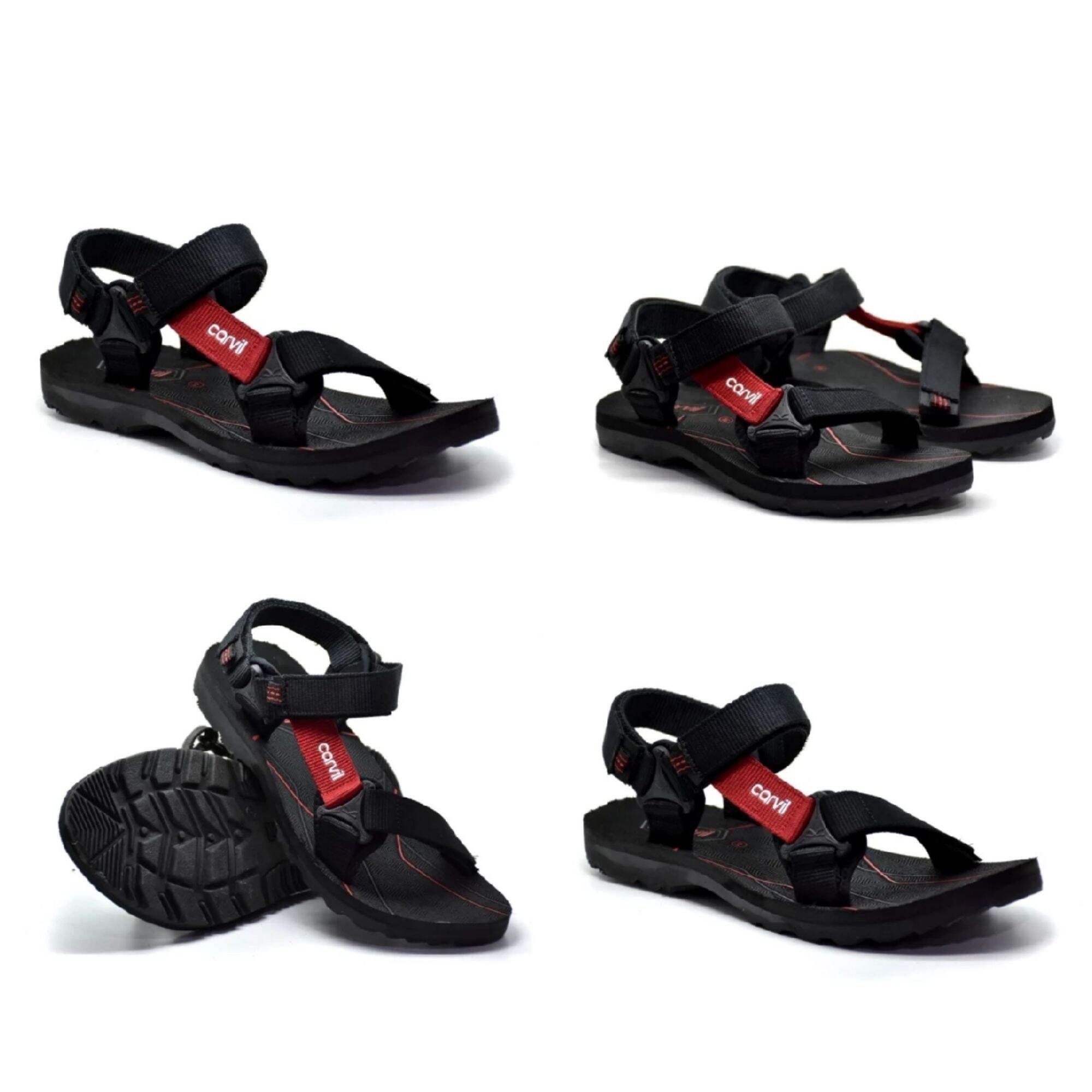 red casual sandals
