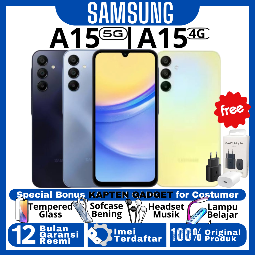 HP SAMSUNG GALAXY A15 | A15 5G 8/128GB 8/256GB RAM UPTO 16GB 100% BARU ORIGINAL GARANSI RESMI Giá 2,699,000 Đồng*Miễn phí vận chuyển