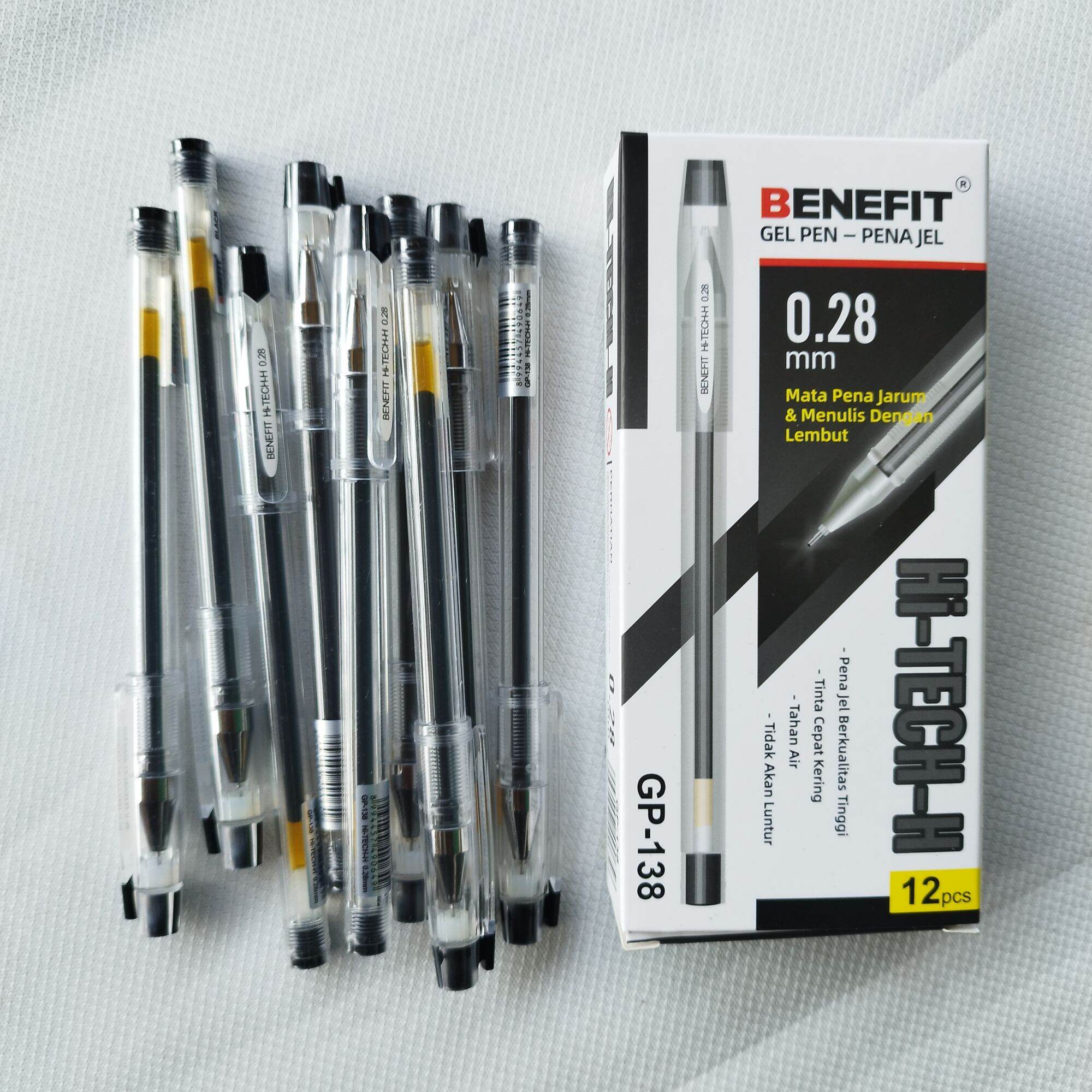 Pulpen Hitech Joyko Warna Biru 0.28mm 1 Pak Isi 12 & 6 Pcs