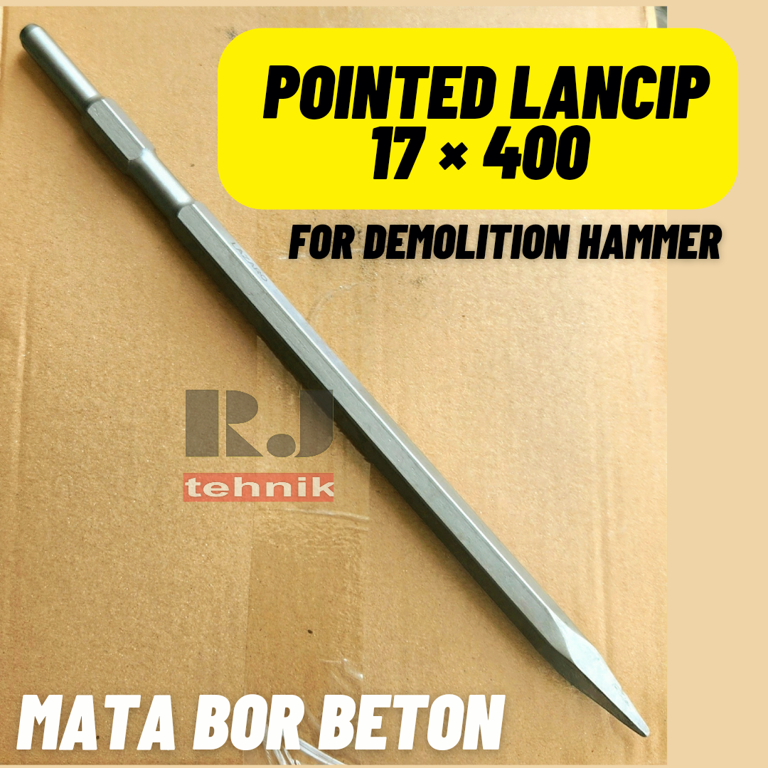 Mata Bor Beton Jack Hammer Bobok Betel Pahat Pointed Lancip 17×400mm