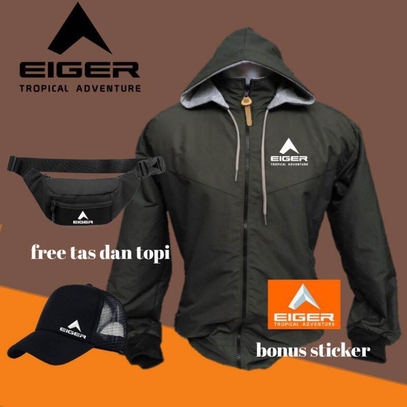 jaket parasut EIGER TROPICAL ADVENTURE WATERPROOF anti air bonus