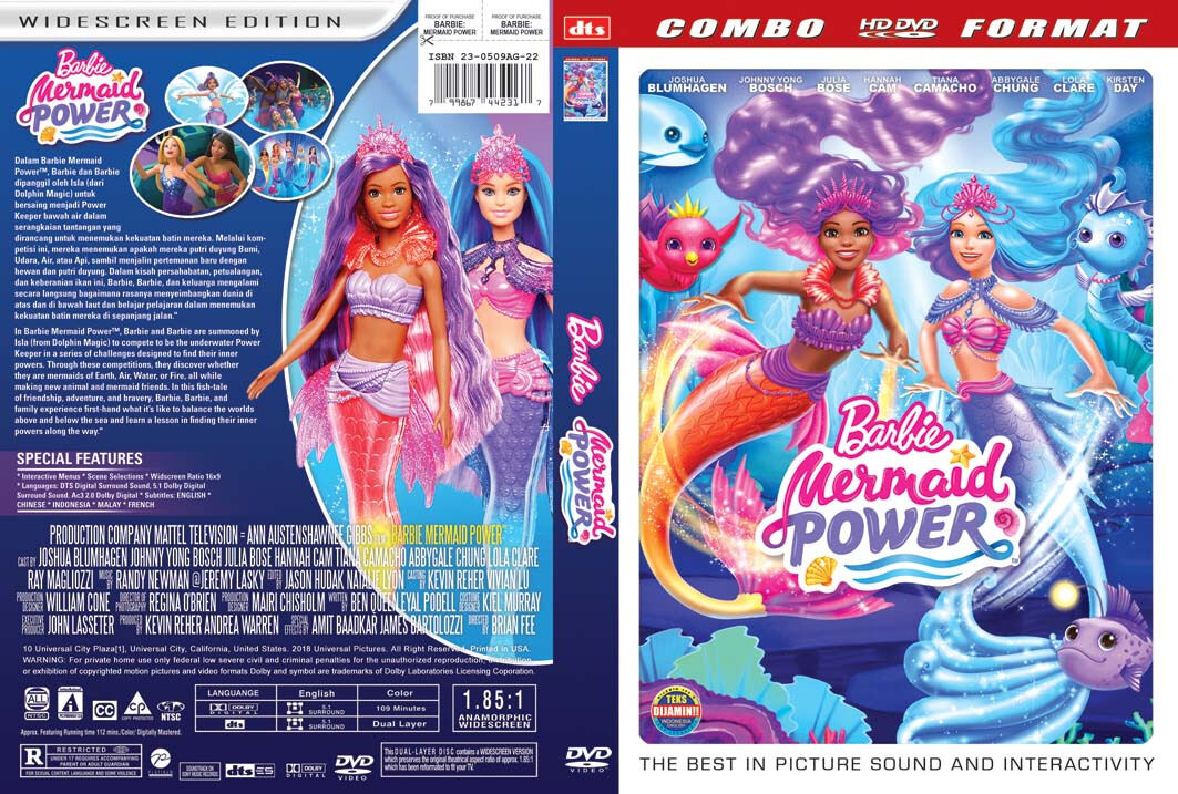 KASET DVD FILM ANIMASI TERBARU 2022: BARBIE MERMAID POWER Lazada