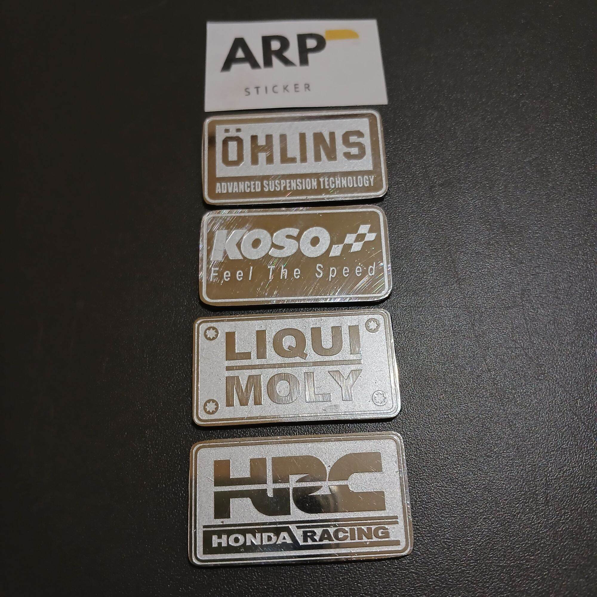 EMBLEM TUTUP SENSOR HONDA VARIO STAINLESS ONLINS KOSO LIQUI MOLY HRC Harga 20,000 rupiah*Gratis Ongkir