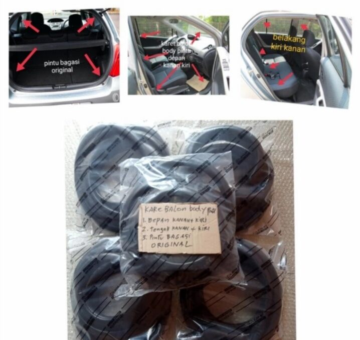 karet balon pintu mobi toyota yaris full set original Harga  155,000 rupiah*Gratis Ongkir