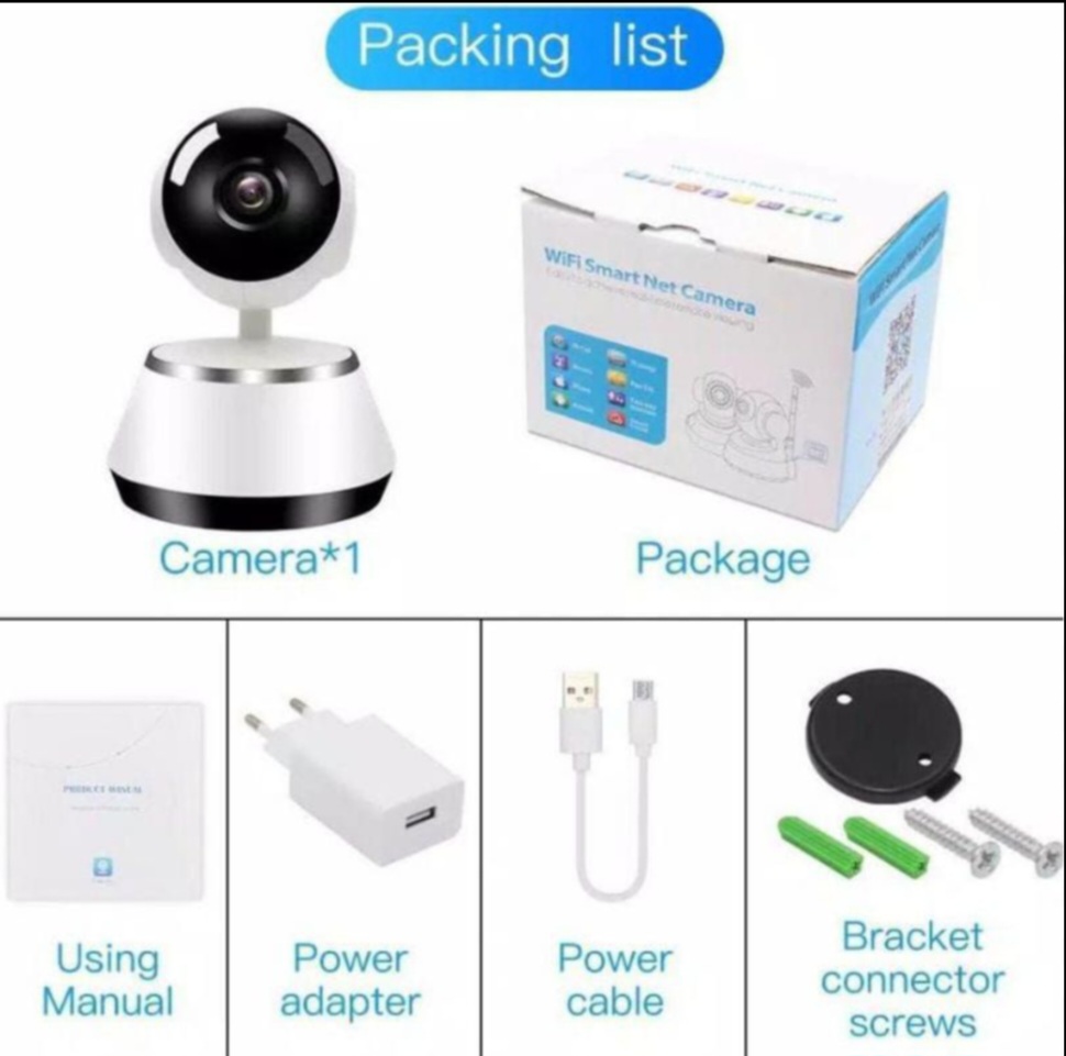 	 Mitti Cell Ip Camera Wifi Cctv V380 Hd960P Q3S Wireless Ip Kamera App Control Termurah Kamera Pintar 	