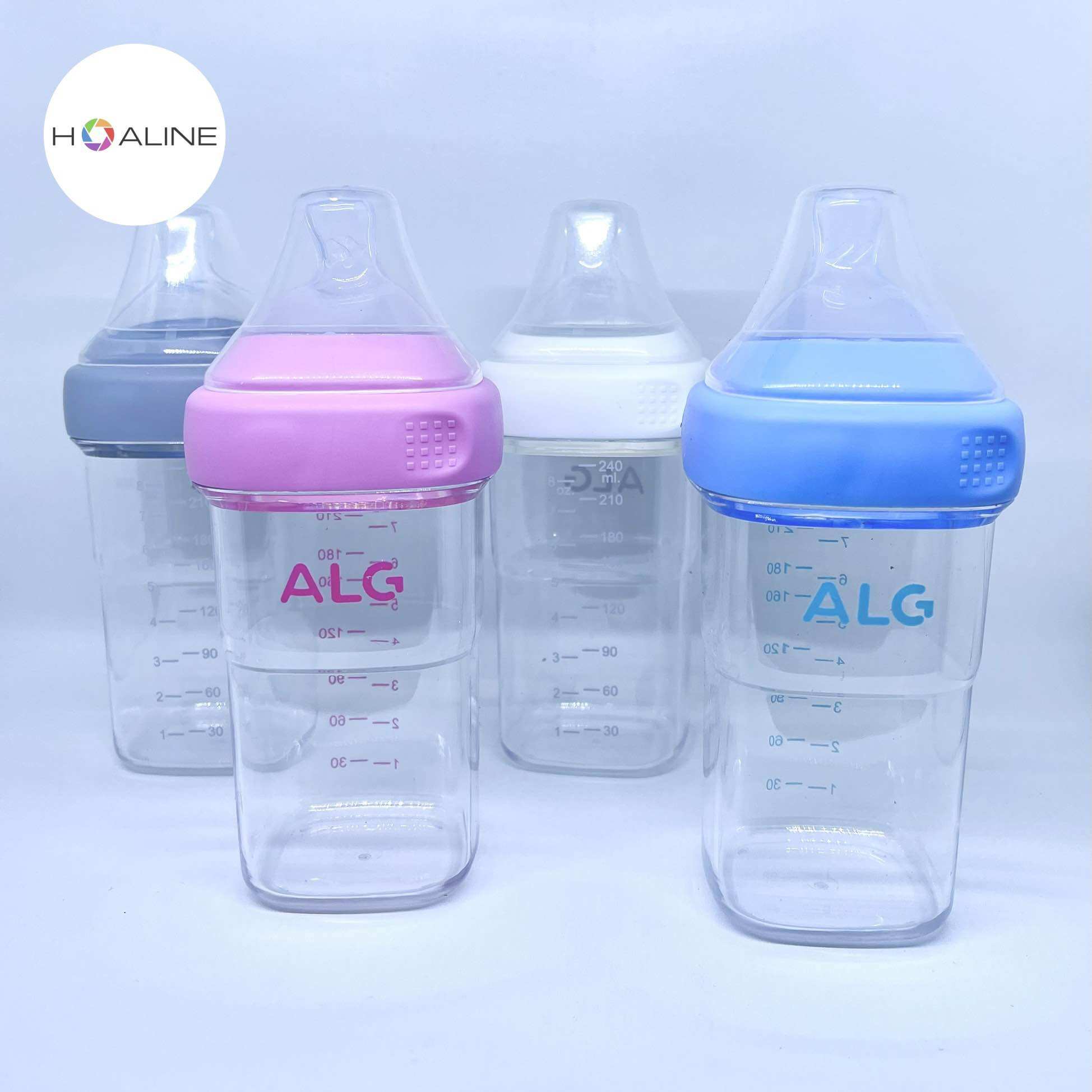 Botol susu bayi kotak / Square Feeding Bottle Baby HL 6201 New Design Putih