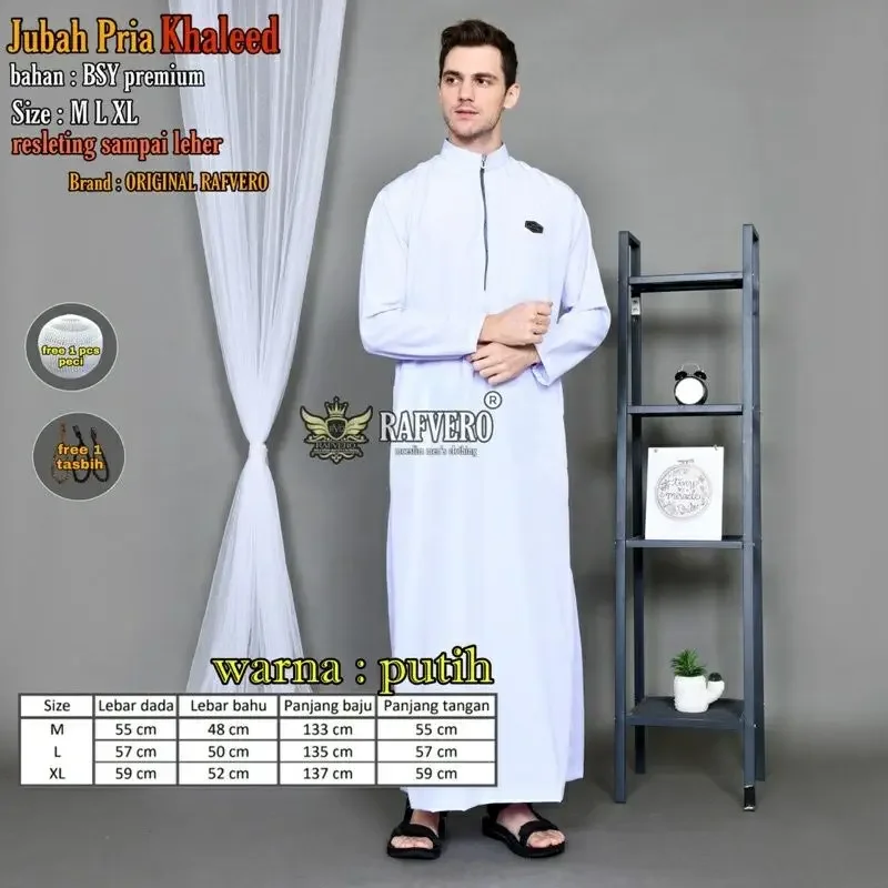 Jubah pria dewasa original Rafvero jubah muslim, jubah saudi resleting,jubahpriamuslim,gamispria,gamismuslim,jubahlakilaki