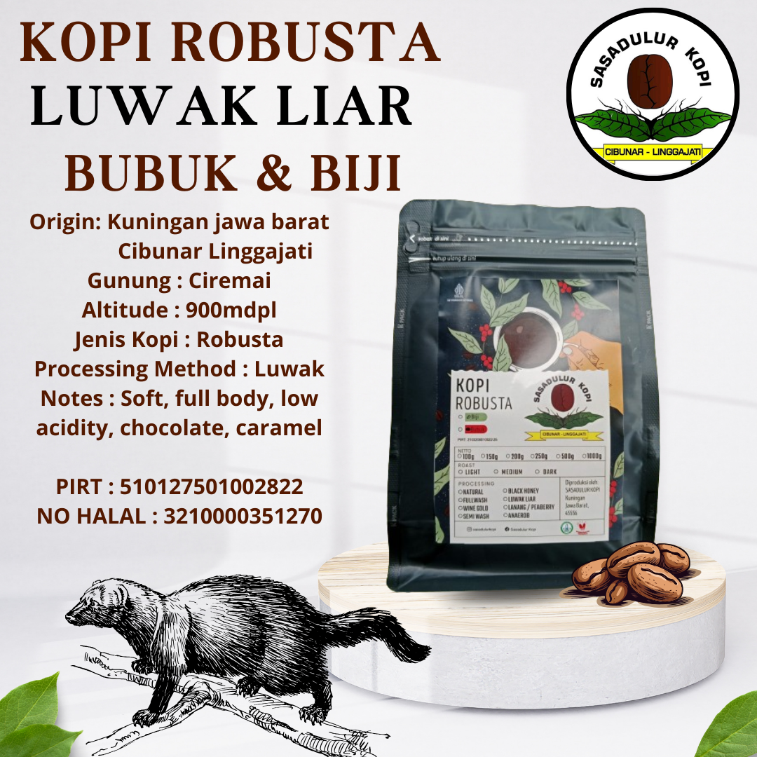 KOPI LUWAK LIAR ROBUSTA BUBUK CIBUNAR KUNINGAN 200g Lazada Indonesia