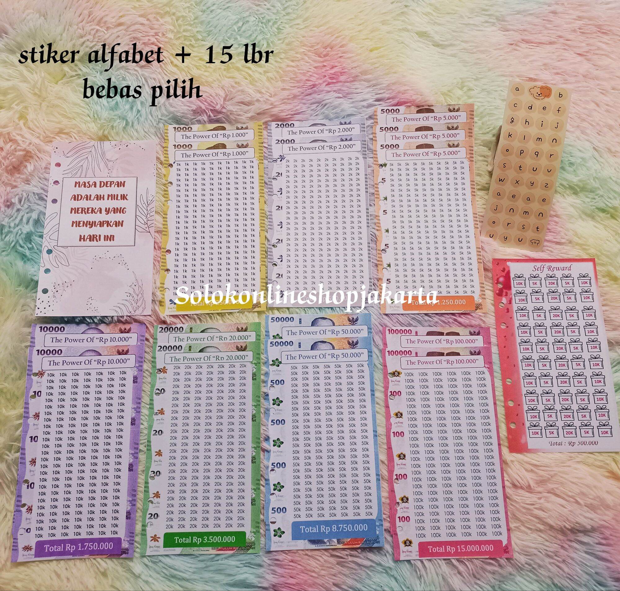 Money Saving Challenge | Kertas Binder A6 Bebas Pilih
