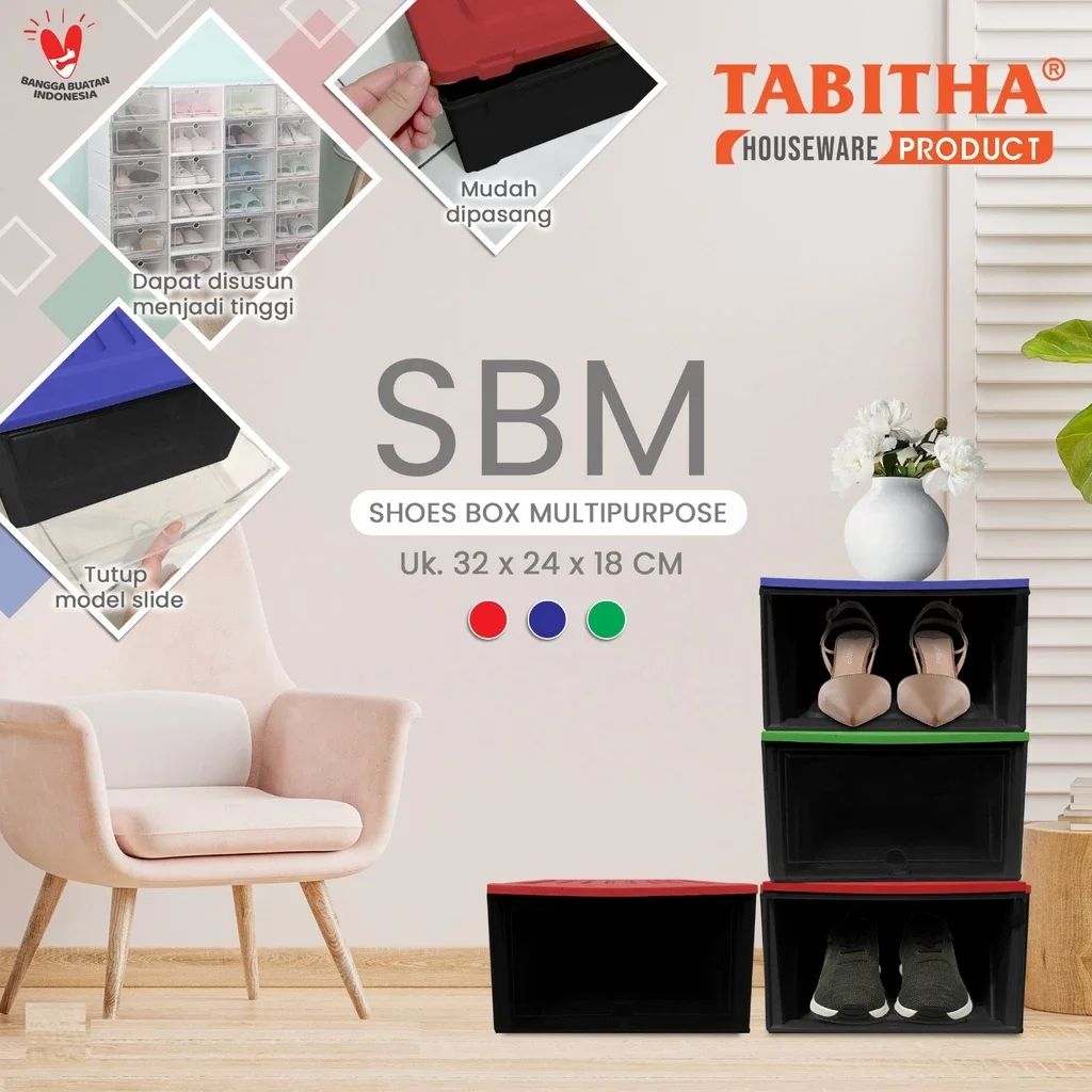RAK LEMARI SEPATU PLASTIK SUSUN Mini box Tumpuk Susun Tabitha | Lazada ...