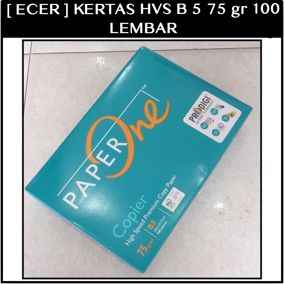 Kertas HVS B5 75 gram PAPER ONE Per 100 Lembar ( ECER ) Lazada Indonesia