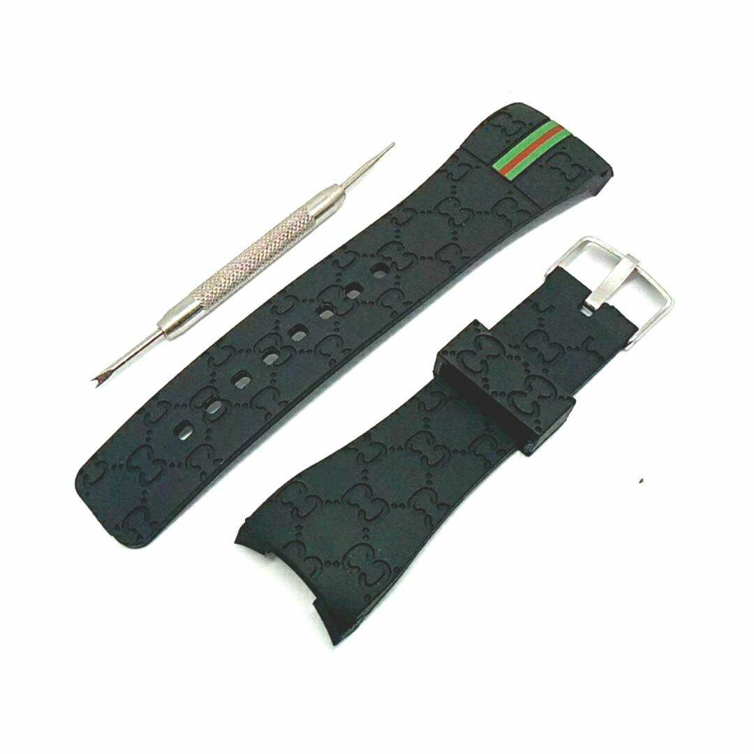 gucci rubber black watch strap