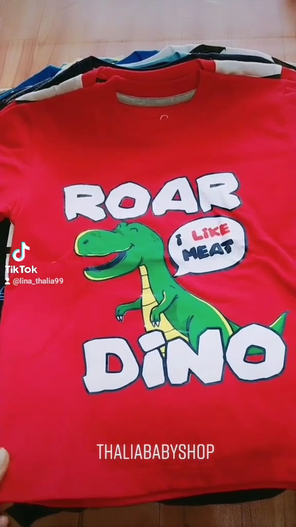 Kaos Anak Laki Ikan Hiu Hijau Lengan Pendek Murah 1-10Tahun