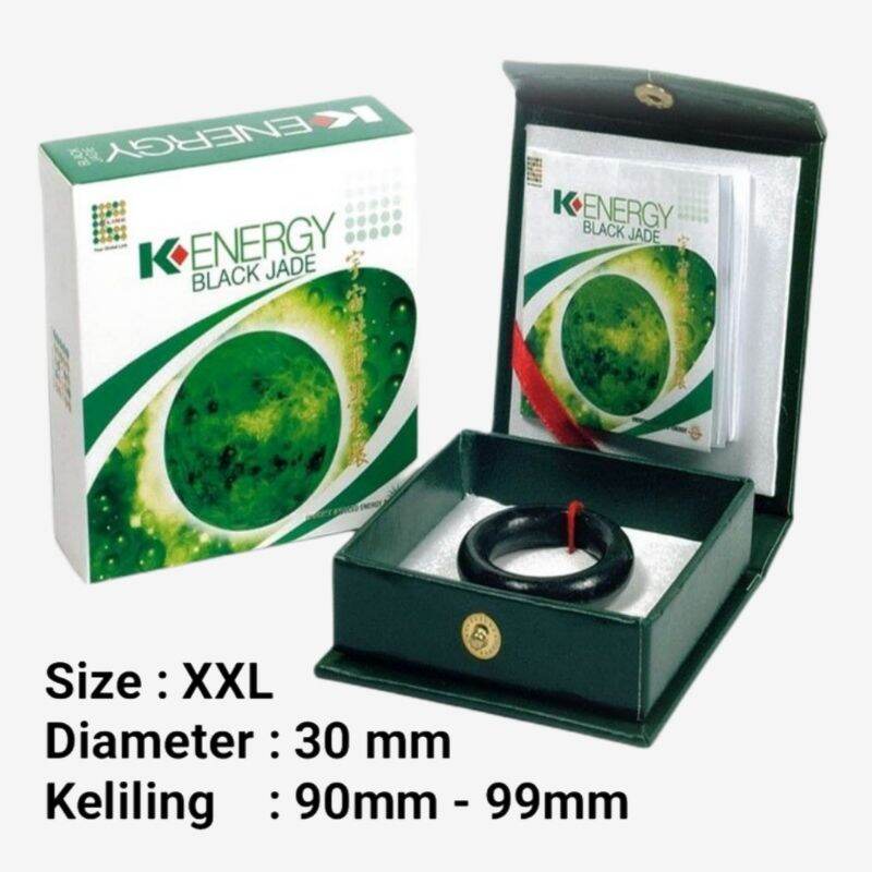 K ENERGY BLACK JADE K LINK ORIGINAL RING PRIA TERAPI BESAR PANJANG