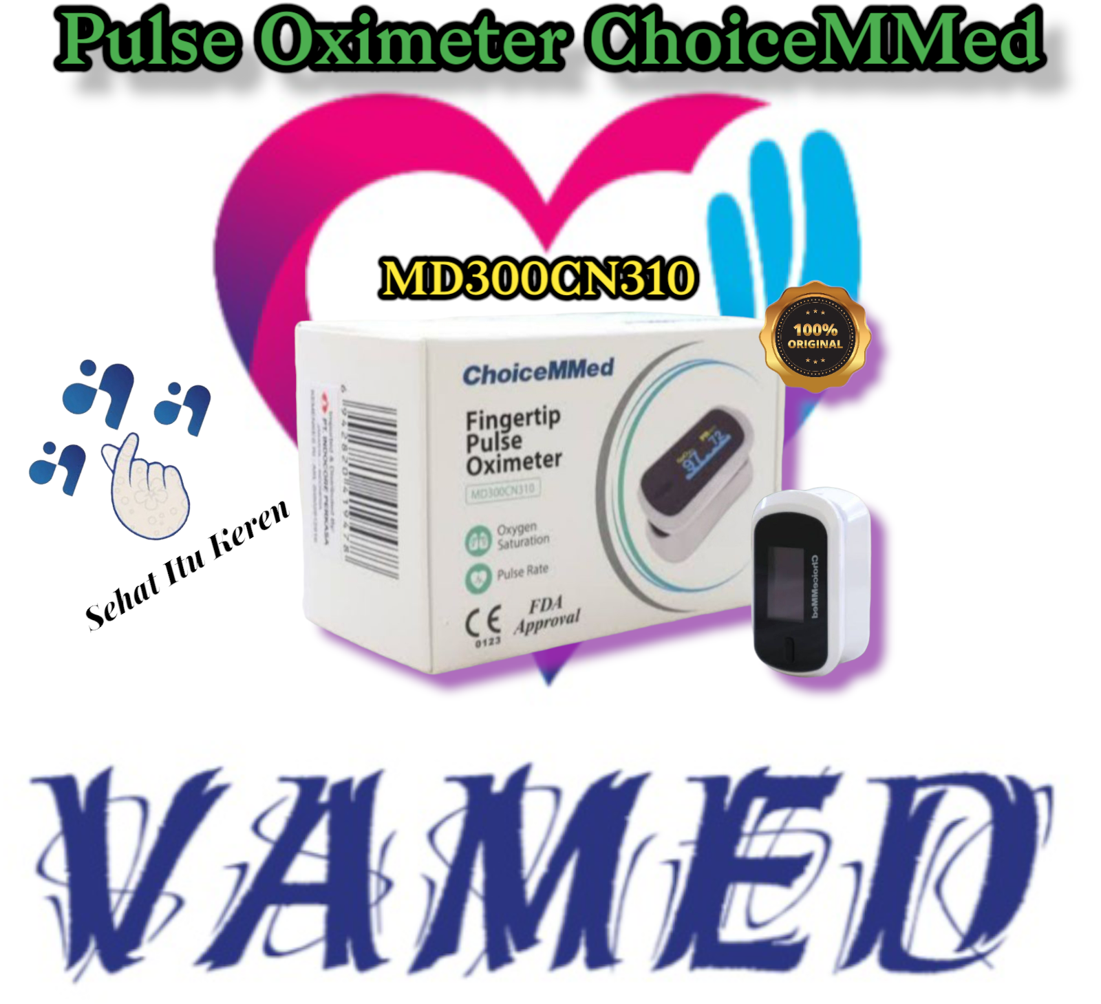 Pulse Oximeter ChoiceMMed MD300CN310 Bergaransi/Alat Ukur Kadar Oksigen