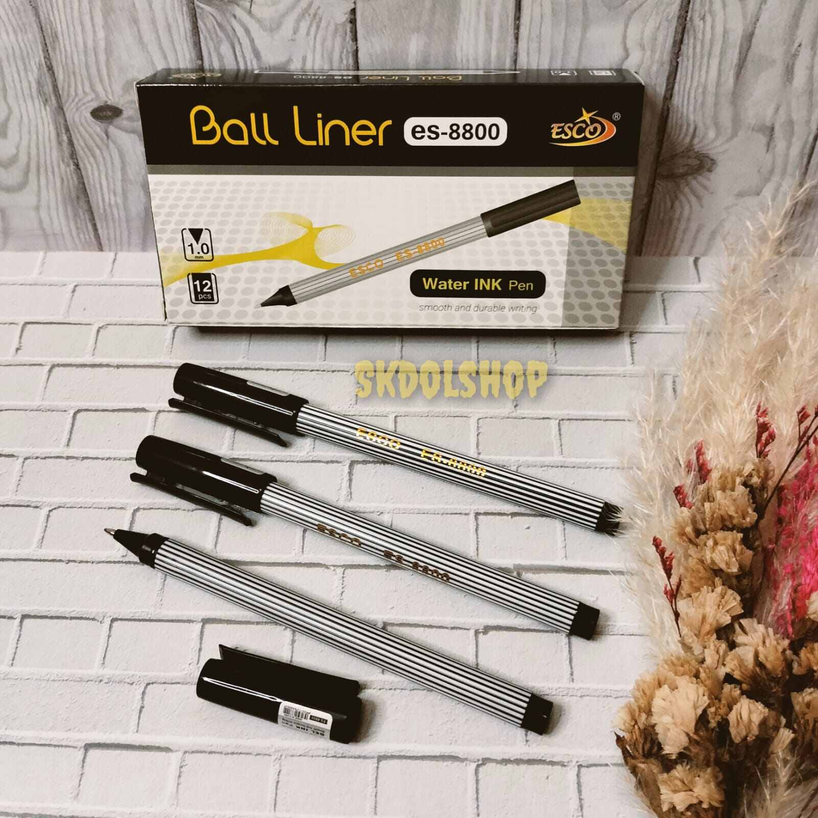 pulpen pena pen ball liner esco / yoker 10 mm isi 12 pcs pena