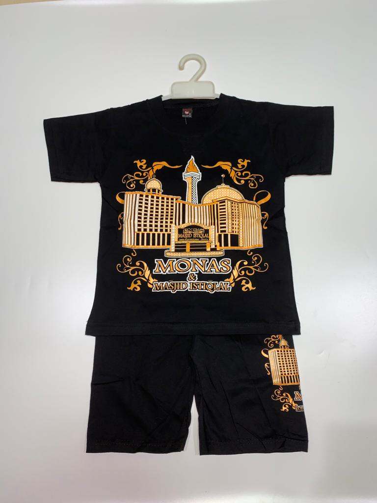 BAJU ANAK/ KAOS SETELAN WISATA ANAK JAKARTA MONAS&MASJID ISTIQALAL
