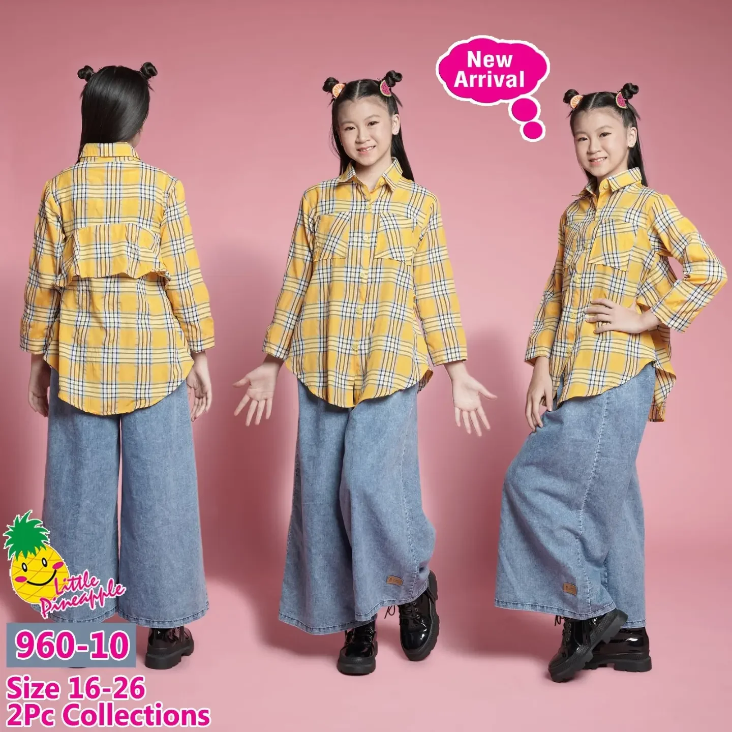 9-14th 960-10 Little Pineapple Baju Pakaian Set Setelan Anak