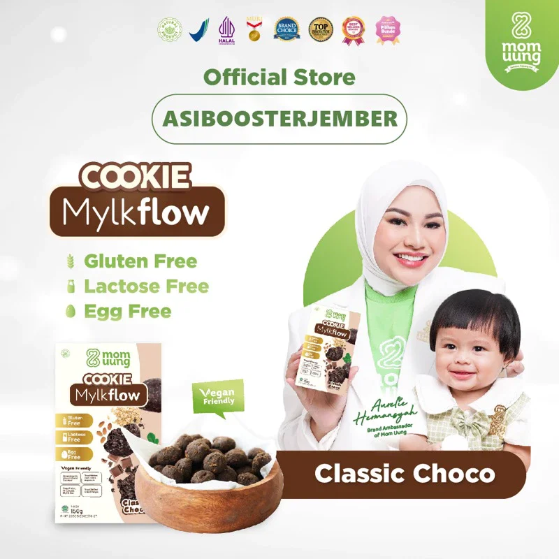 MOMUUNG COOKIE ASI BOOSTER MYLKFLOW CLASSIC CHOCO/ COOKIE SEHAT PELANCAR ASI/ VEGAN FRIENDLY / LACTOSE FREE / GLUTEN FREE / EGG FREE