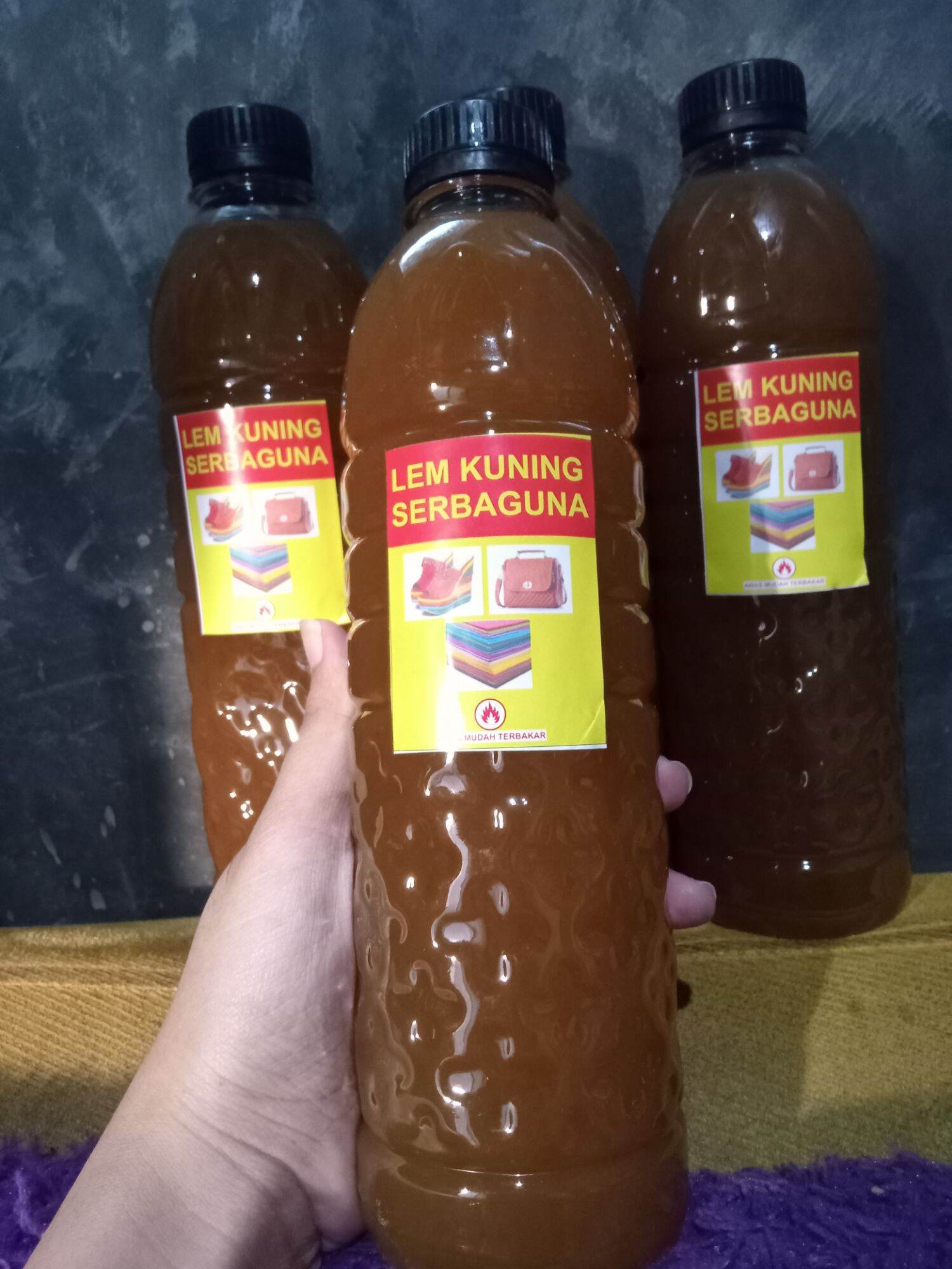 Lem kuning botolan serbaguna 600ml lem sepatu kain spons dan sandal