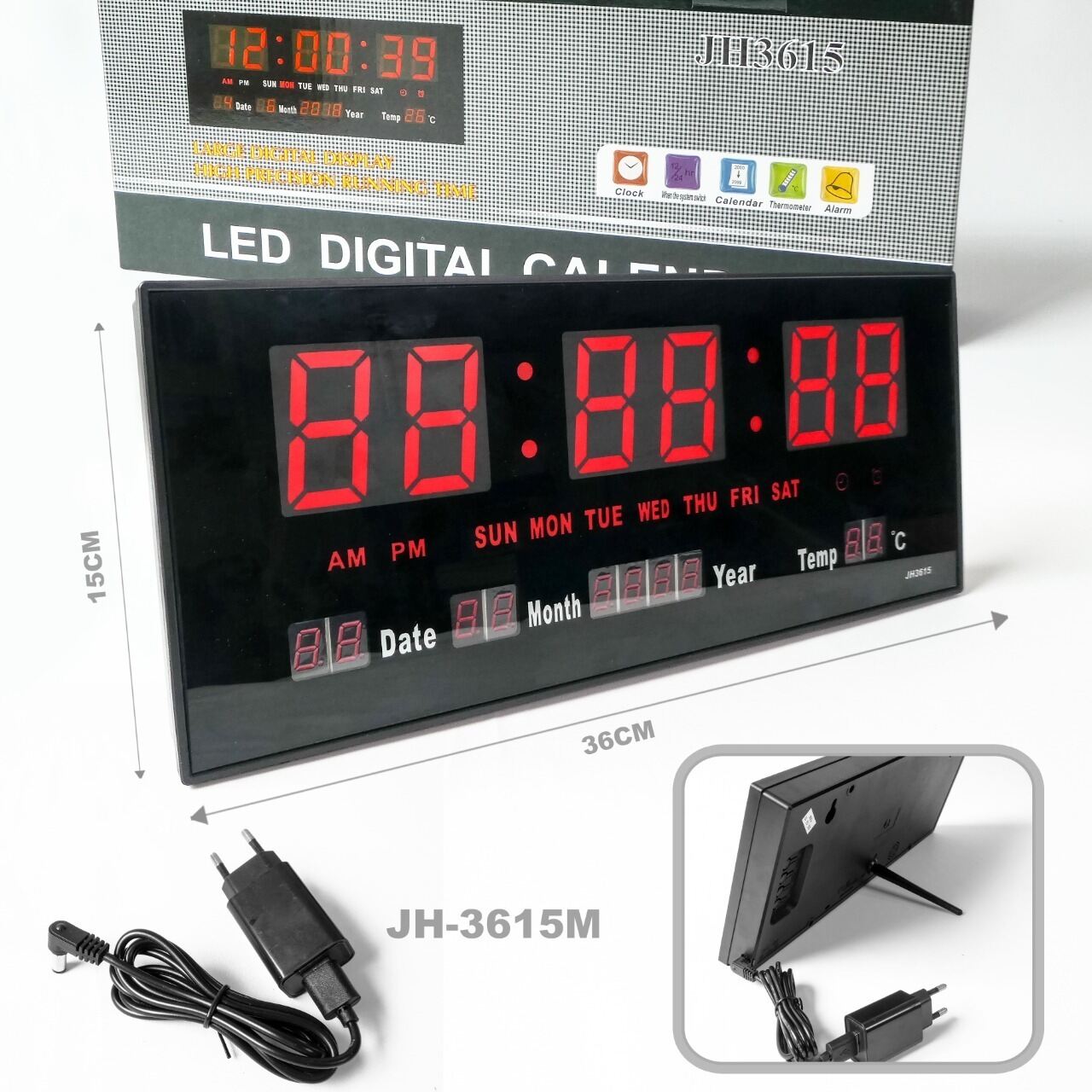 Jam Dinding Digital LED Merah Meja LED Clock JH-3615