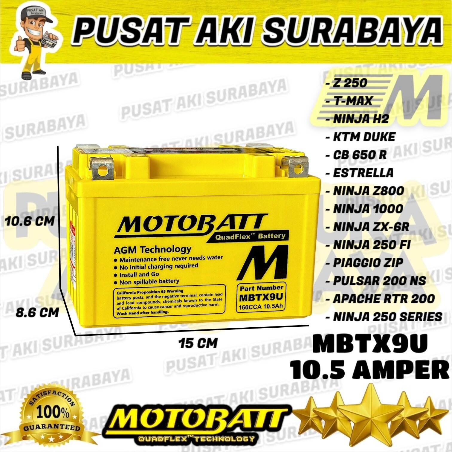 Beli Aki Ninja Zx 250 R Online Harga Terbaik | Lazada Indonesia