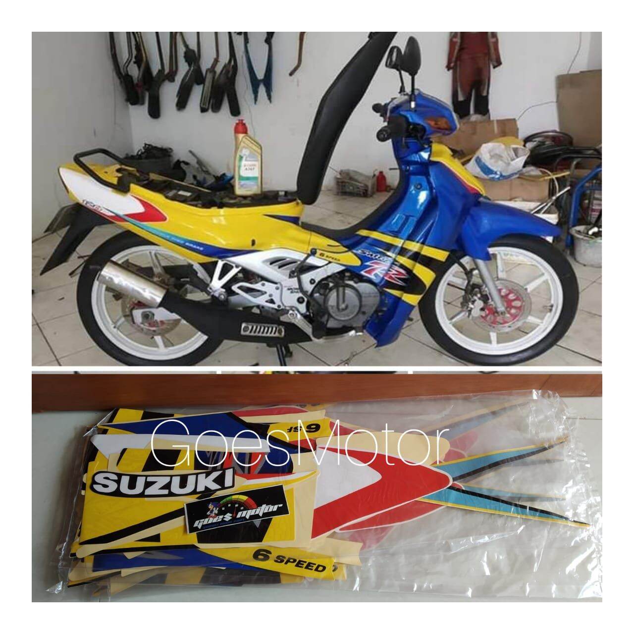 Striping Satria Lumba 2 Tak Biru Kuning Ajs Lazada Indonesia