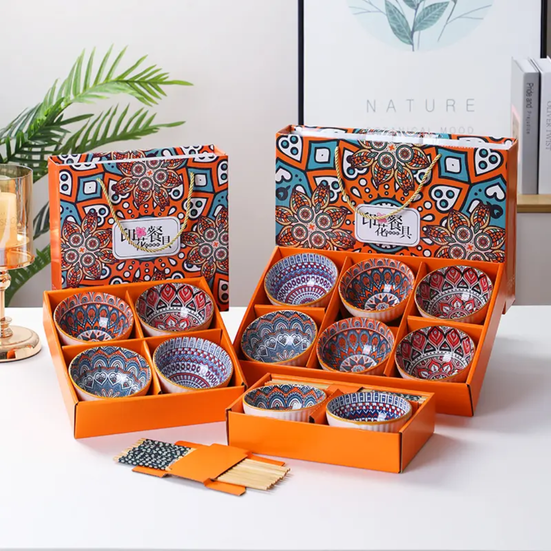 Set Hampers Mangkok & Sumpit Premium Japaness jepang porcelain keramik tebal hadiah kado hadiah souven…