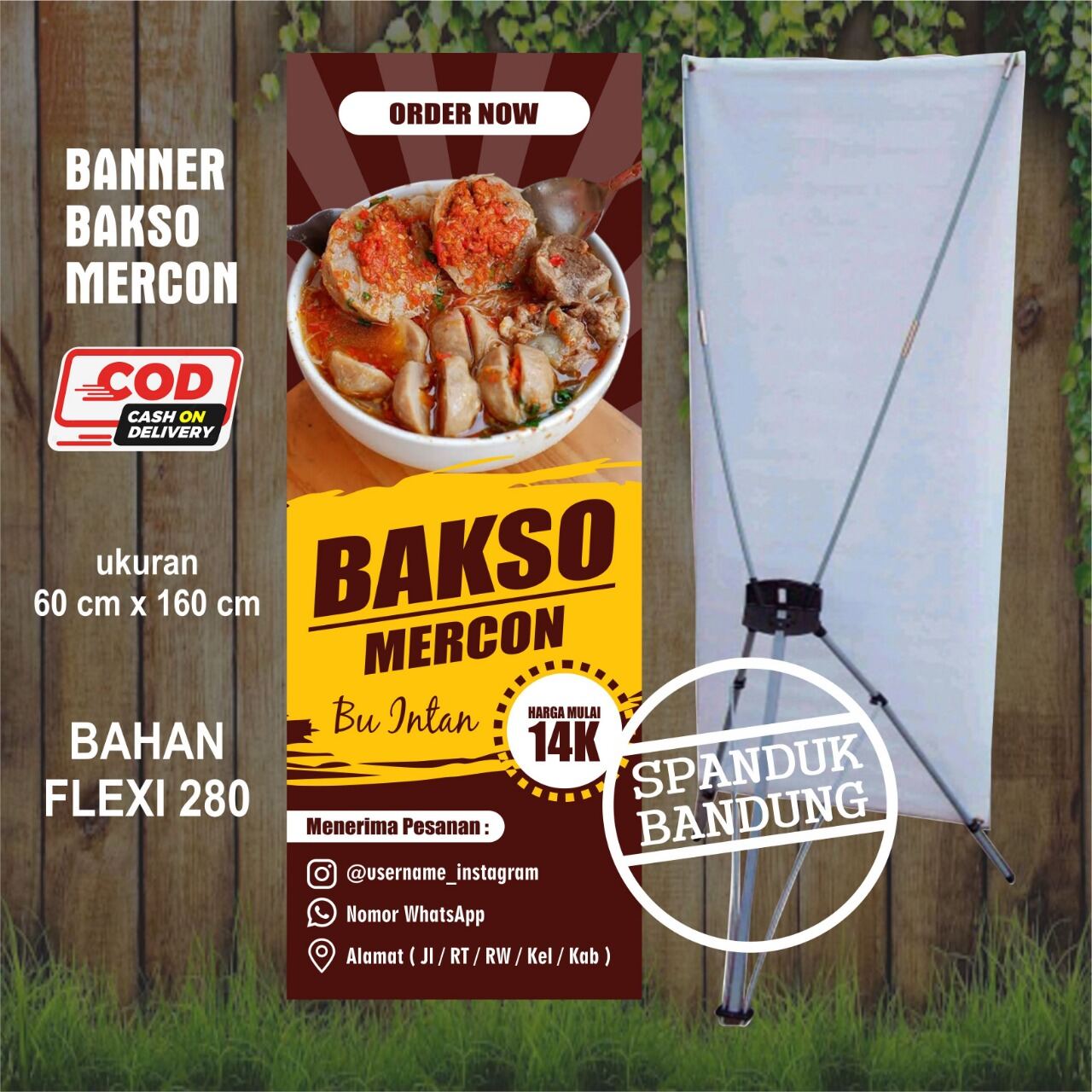 SPANDUK MAKANAN / BANNER BAKSO / BOBA DRINK / SPANDUK USAHA BOBA / BOBA ...