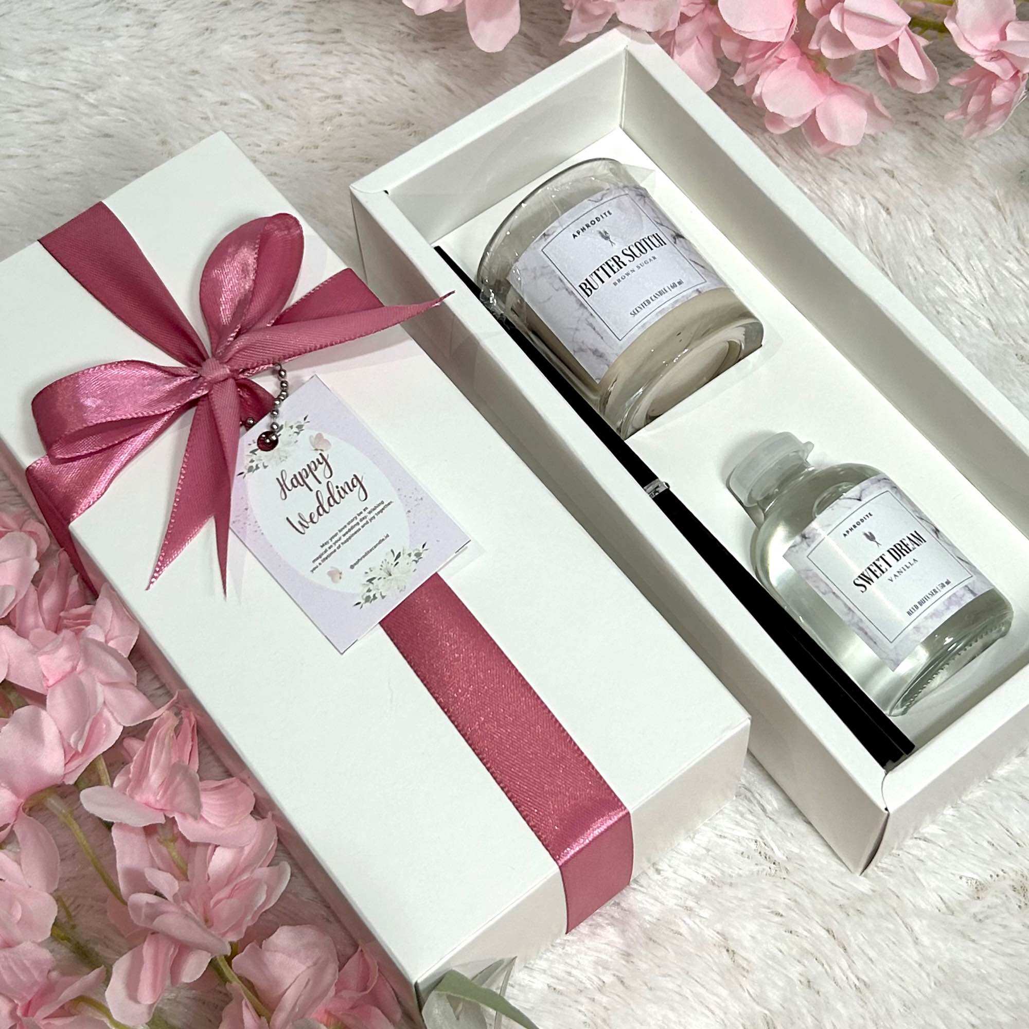 Hampers pernikahan Lilin Aromaterapi - Souvenir Pernikahan Reed Diffuser - Kado Teman Unik - Hadiah Pa…