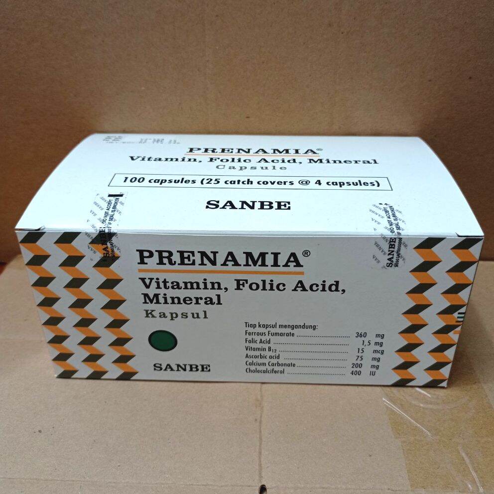 PRENAMIA Multivitamin,mineral Dan Asam Folat [1 Box 100 Kapsul ...