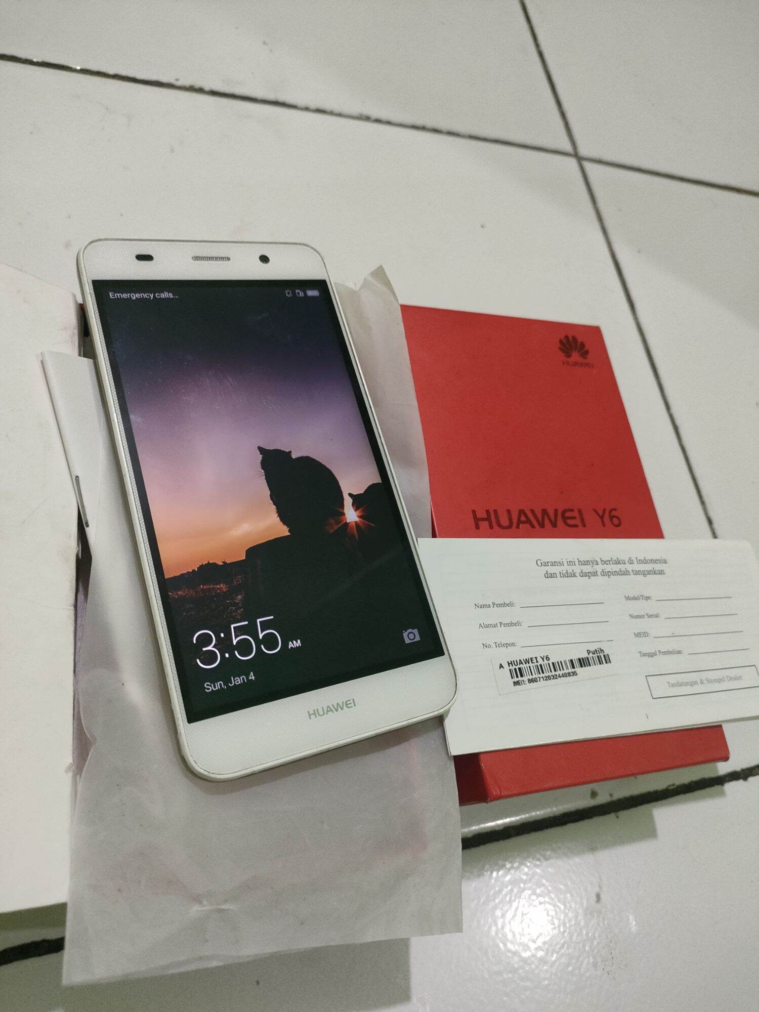 HANDPHONE HUWAWEI Y6 MINUS IMEI NUL Harga 450,000 rupiah*Gratis Ongkir