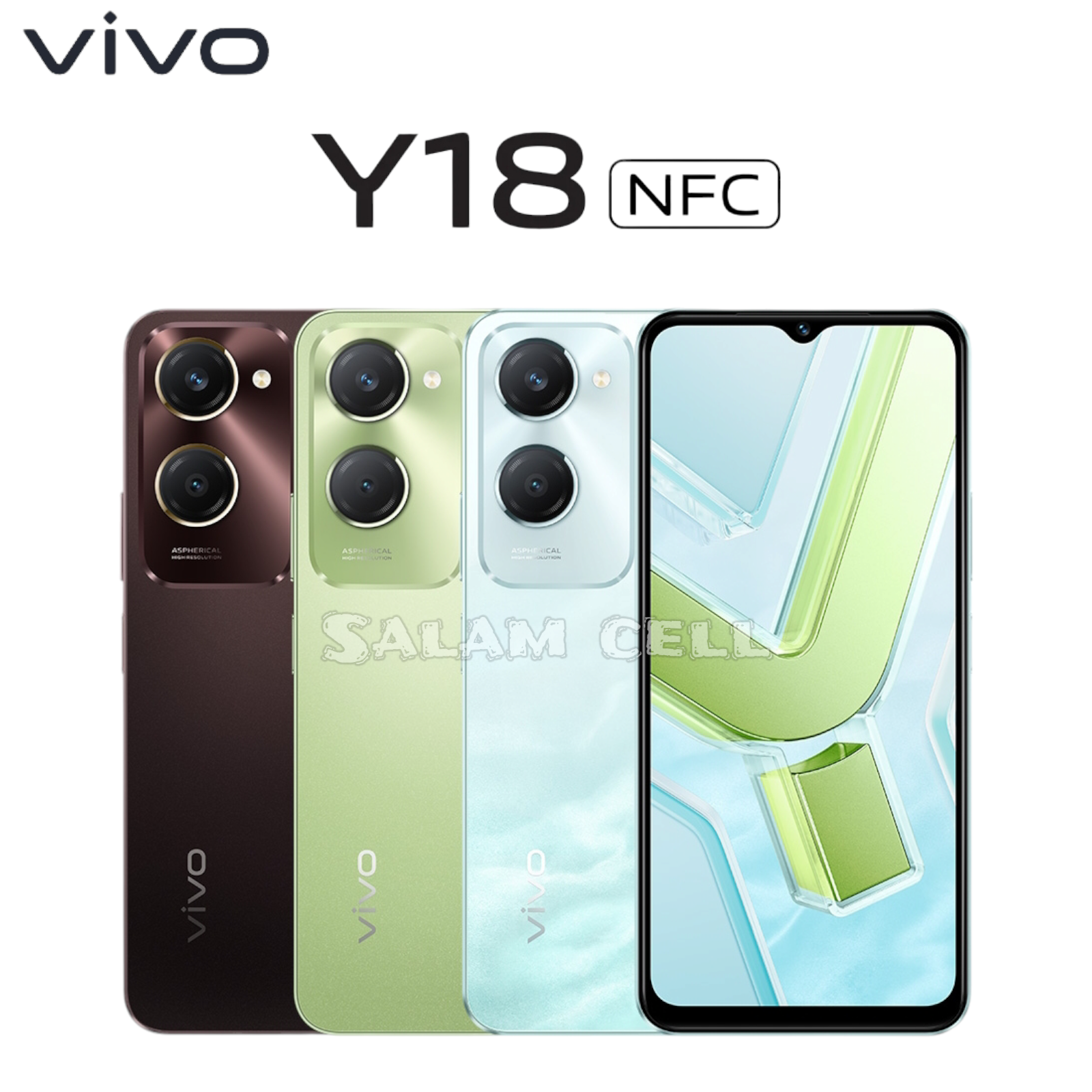 Vivo Y18 NFC Ram 6+6/128GB Ip54 Camera 50MP Baterai 5.000mAh Original Garansi Resmi Harga  1,949,000 Ringgit*Penghantaran Percuma