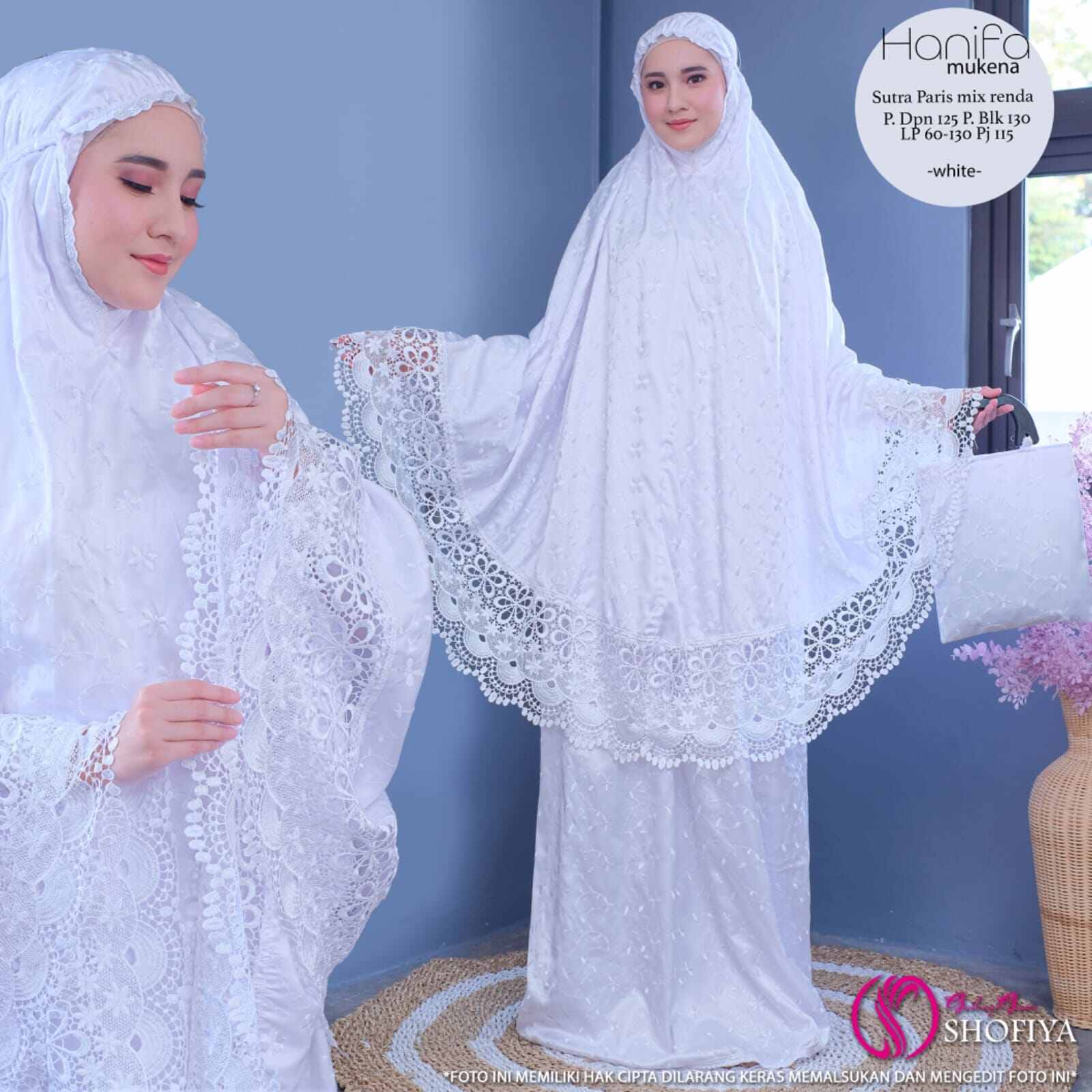 mukena putih mukena afifah mukena brukat cantik by shofiya