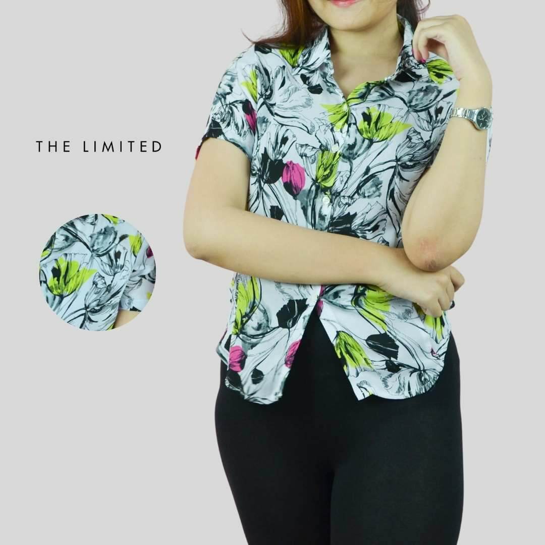 Lazada Indonesia - THE LIMITED – kemeja floral lengan pendek wanita – motif bunga