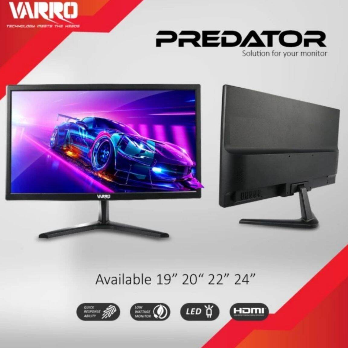 MONITOR LED PC GAMING VARRO 24" FULL HD VGA & HDMI Lazada Indonesia