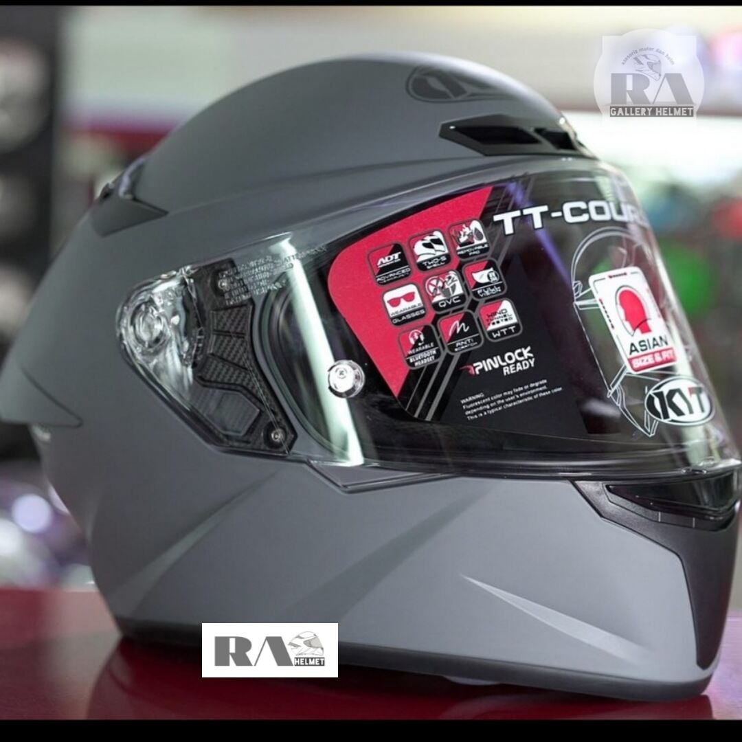 Helm Kyt Ttc Solid Abu Abu Dof Helm Full Face Original Kyt Lazada