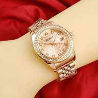 Hot Promo - Best Seller - Jam Tangan Wanita Anti Air Bonia 4556 Tangal Aktif Diamond Case Tali Rantai Steel Free Box Merk