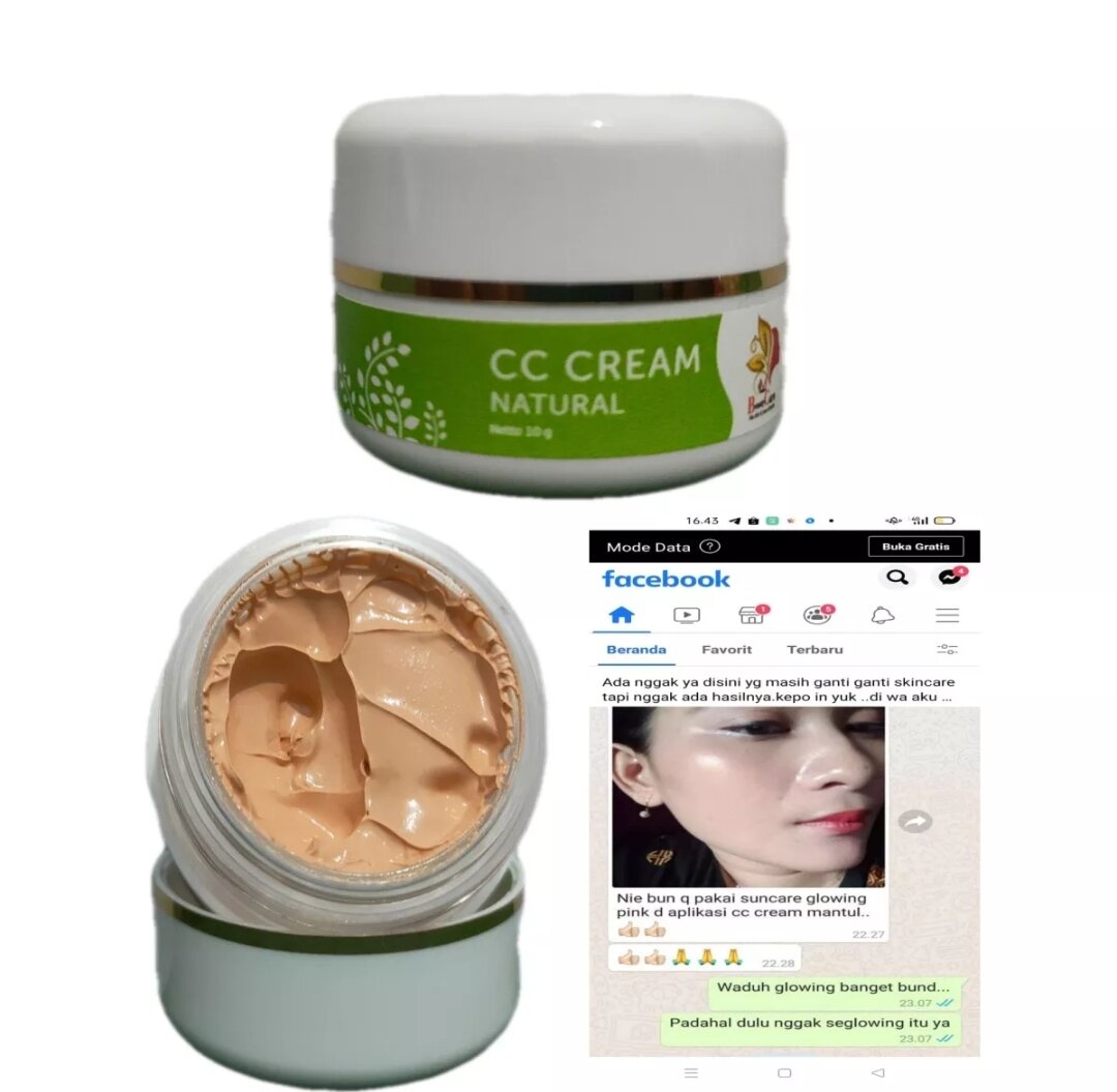 CC CREAM CREAM WAJAH GLOW TANPA ALAS BEDAK
