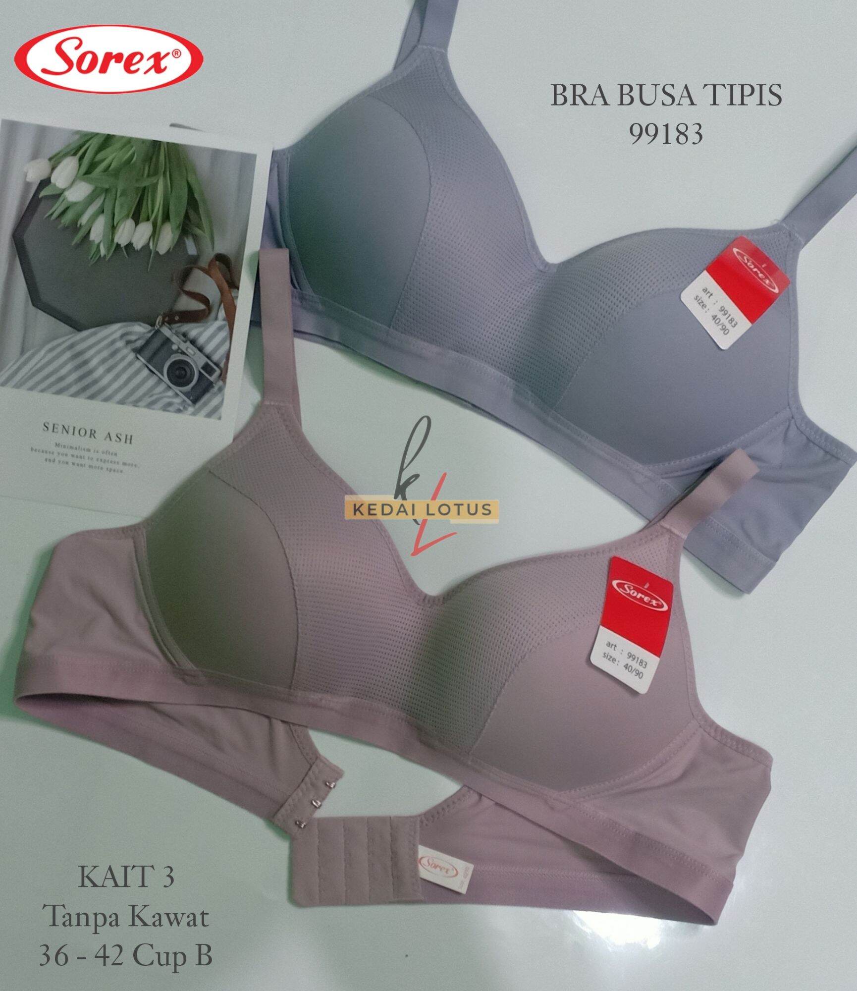 Bra Sorex Tanpa Kawat Busa Tipis BH17233 Cup Besar Kait 3 Ukuran 36-42 -  Hijau, 36 di Queen_underwear | Tokopedia