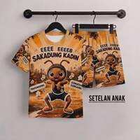 SETELAN JERSEY ANAK MOTIF SEKADUNG KADING COKLAT UMUR 6BULAN SAMPAI 15TAHUN COD
