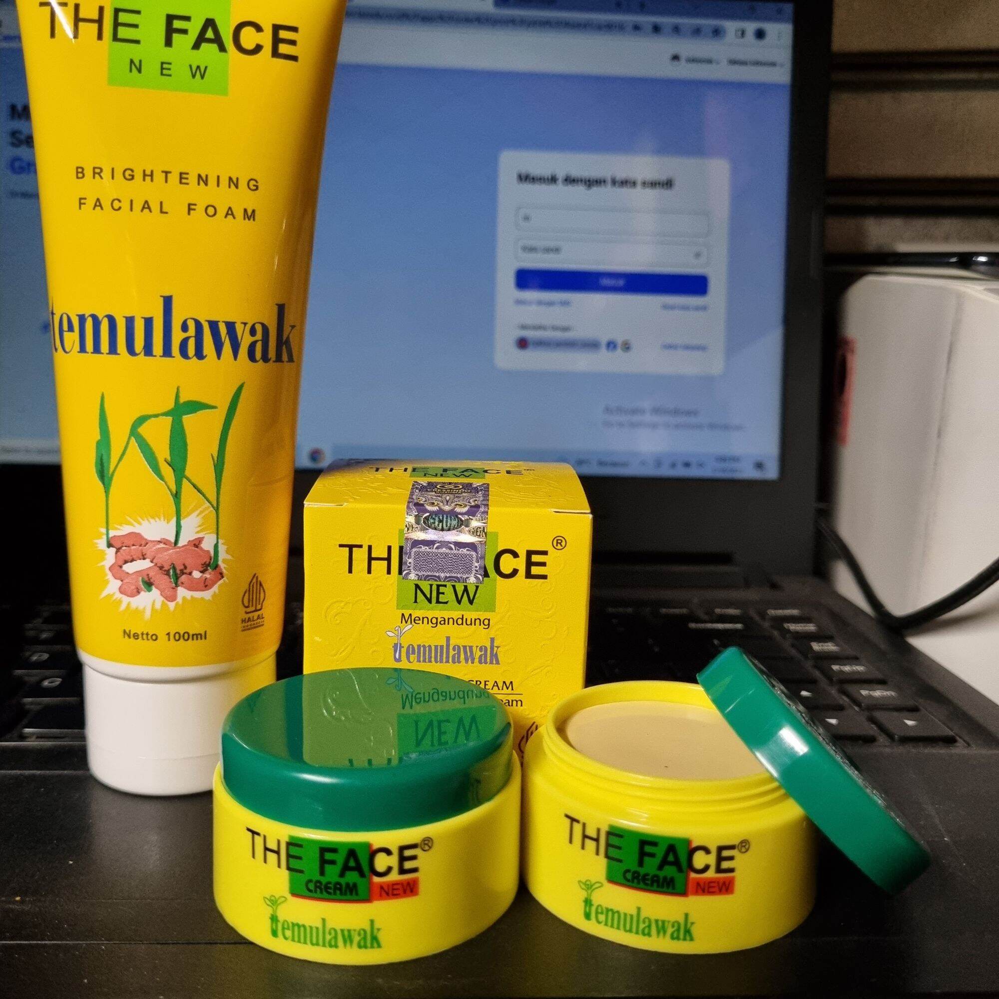 Paket Cream Dan Facial Foam Temulawak The Face Original