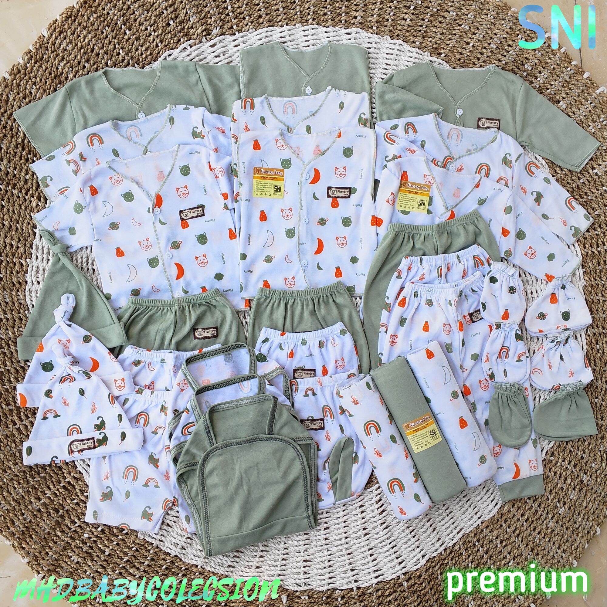 30pcs paket lengkap baju bayi newborn baju bayi ekonomis baju bayi newborn seri sage (SNI)