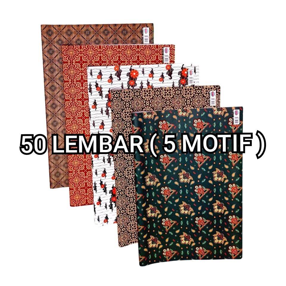 1 Pak Kertas Kado Batik Sidu Glossy Tebal Isi 50 Lembar