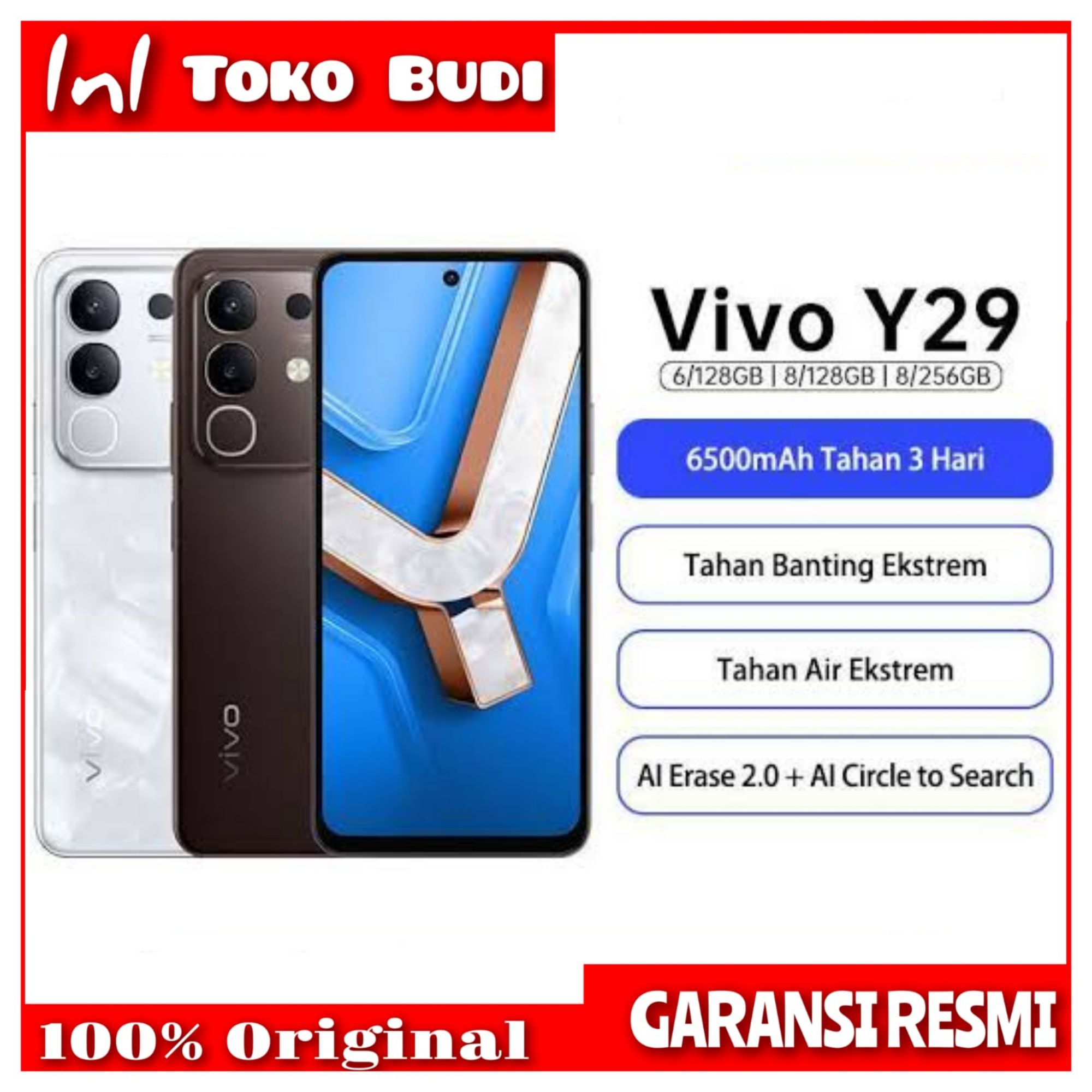 Vivo Y29 ( 6/128 8/128 8/256) official warranty Harga  2,399,000 rupiah*Gratis Ongkir
